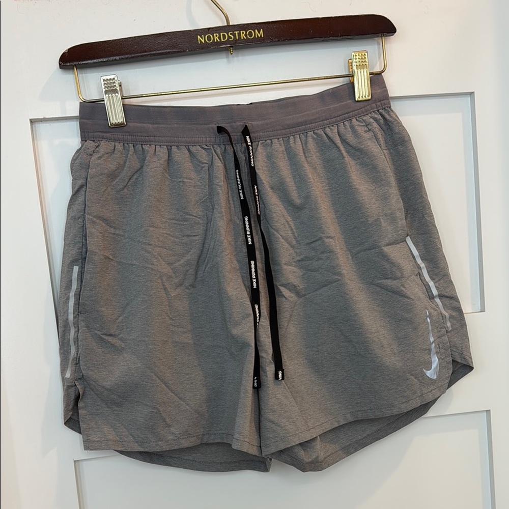 Gray Athletic Shorts with Zipper Pocket